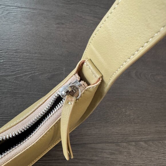 half-moon under shoulder bag in butter yellow preowned - Picture 10 of 12